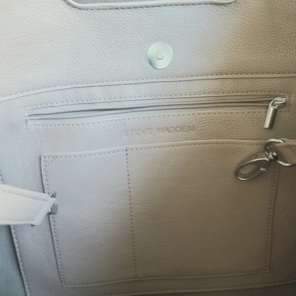 Steve Madden Beige Large Open Top Tote Bag Purse